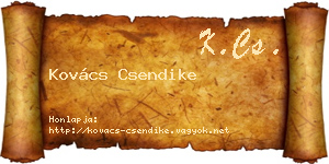 Kovács Csendike névjegykártya