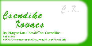 csendike kovacs business card